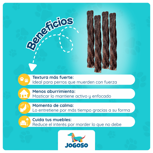Trenza de Viril de Cerdo 6" para Perros