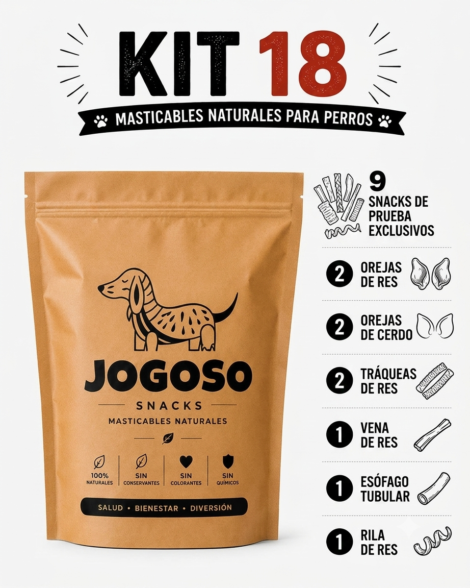 Kit Antiansiedad Jogoso — Masticables Naturales + E-book para perros ansiosos