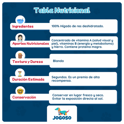 Hígado de Res Deshidratado 60 g para Perros
