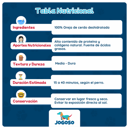 Oreja de Cerdo Natural para Perros