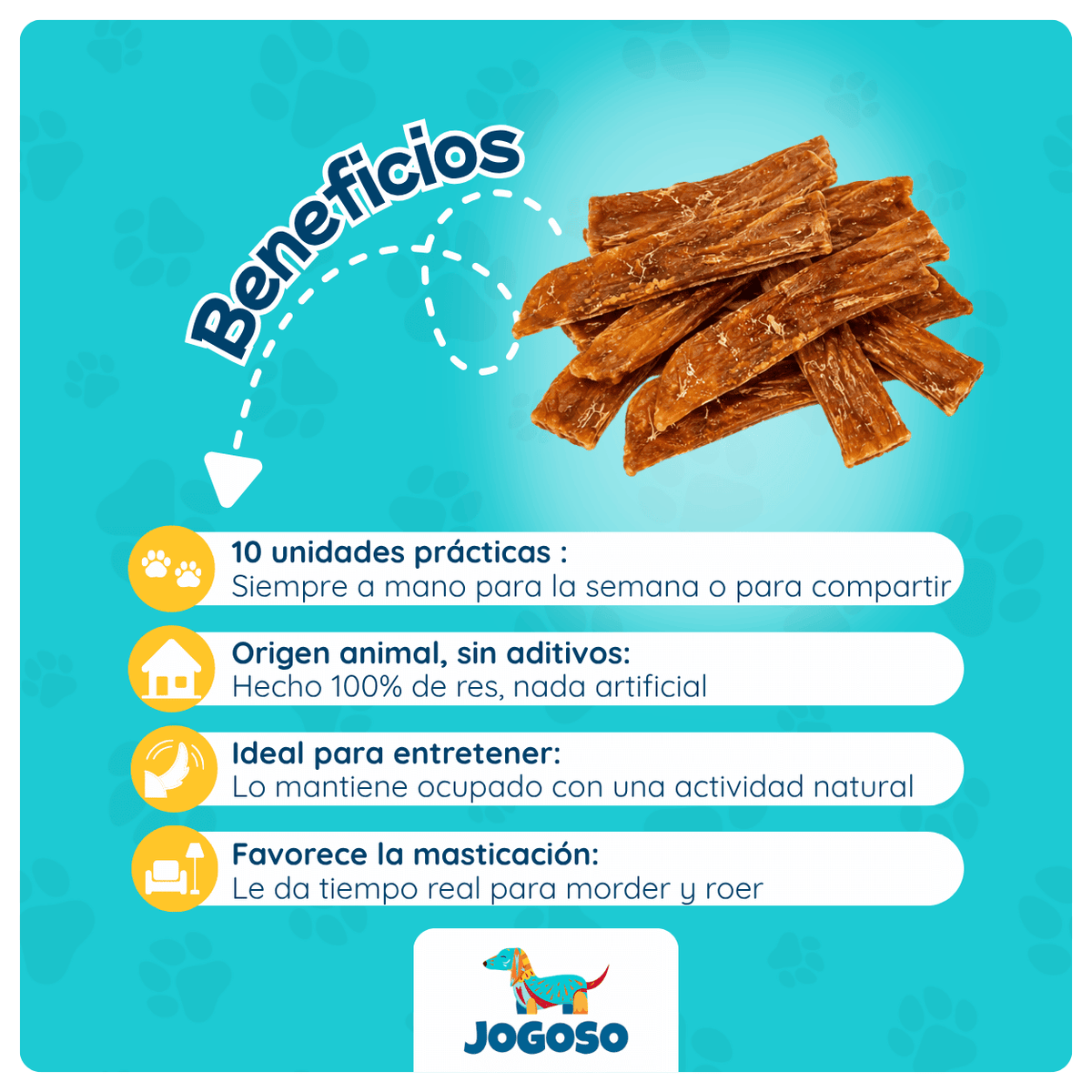Rila de Res x10 Unidades para Perros