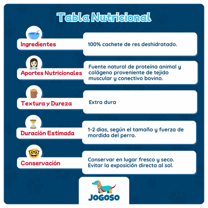 Rollo de Cachete de Res 6" para Perros