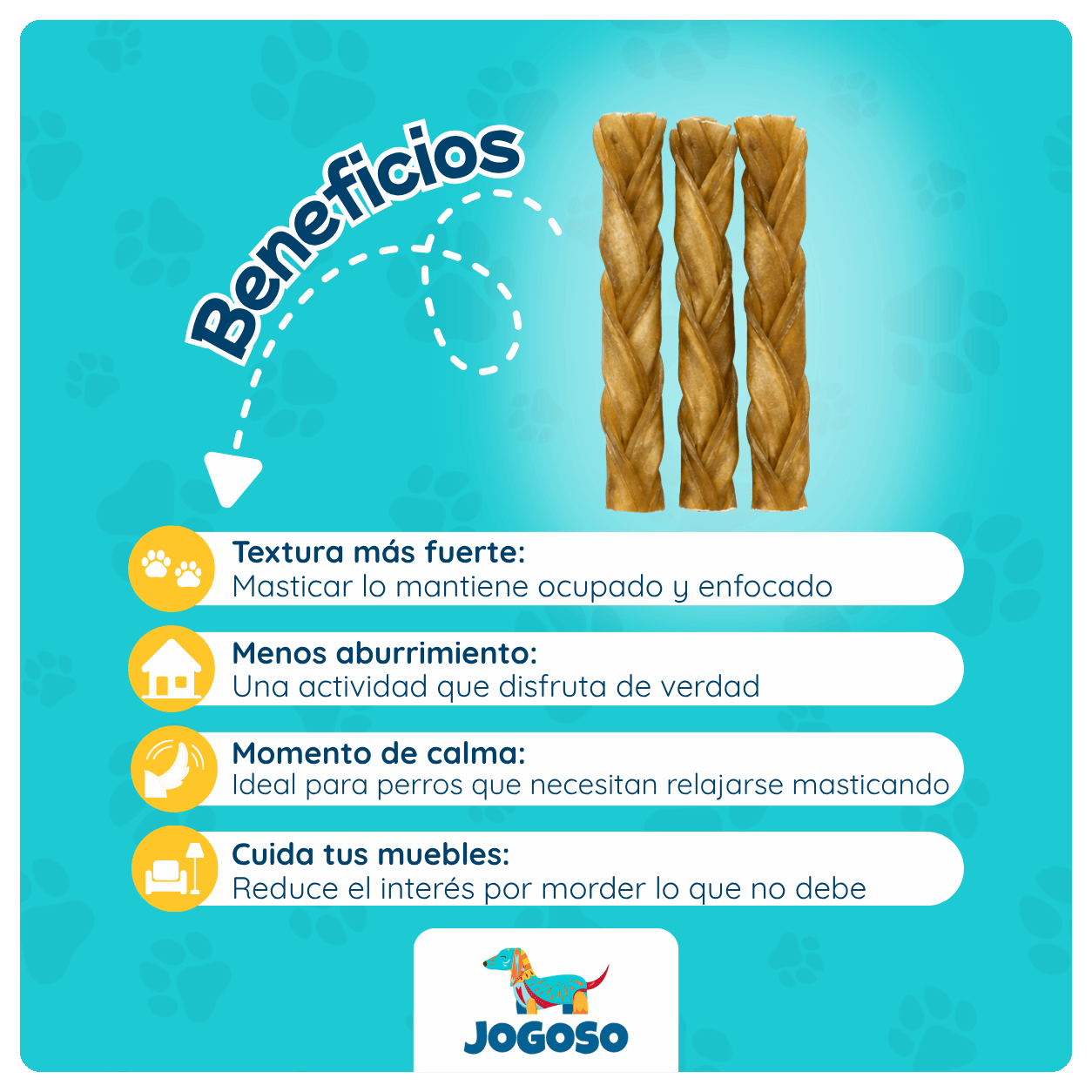 Trenza de Colágeno Natural para Perros