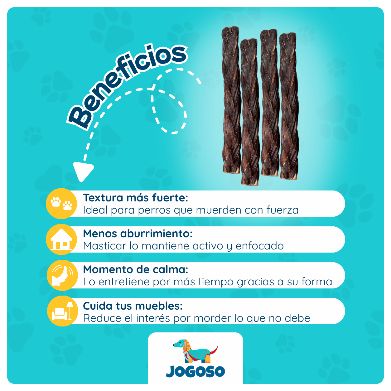 Trenza de Viril de Cerdo 6" para Perros